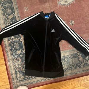 Adidas Velvet Black Jacket with White Accents